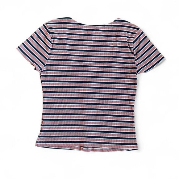 Aeropostale Aero Seriously Soft Button-Front Stripe Crop Top size M - Picture 3 of 3